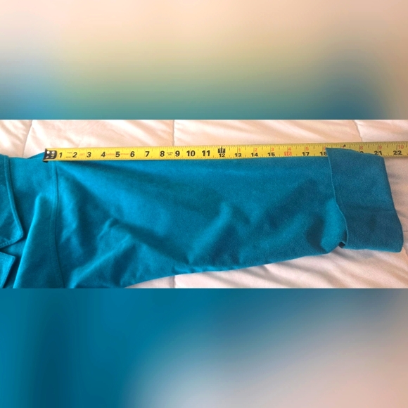 Aqua Blue Washable Faux Suede Skirt and Jacket Suit Set Size 12 - Picture 8 of 16